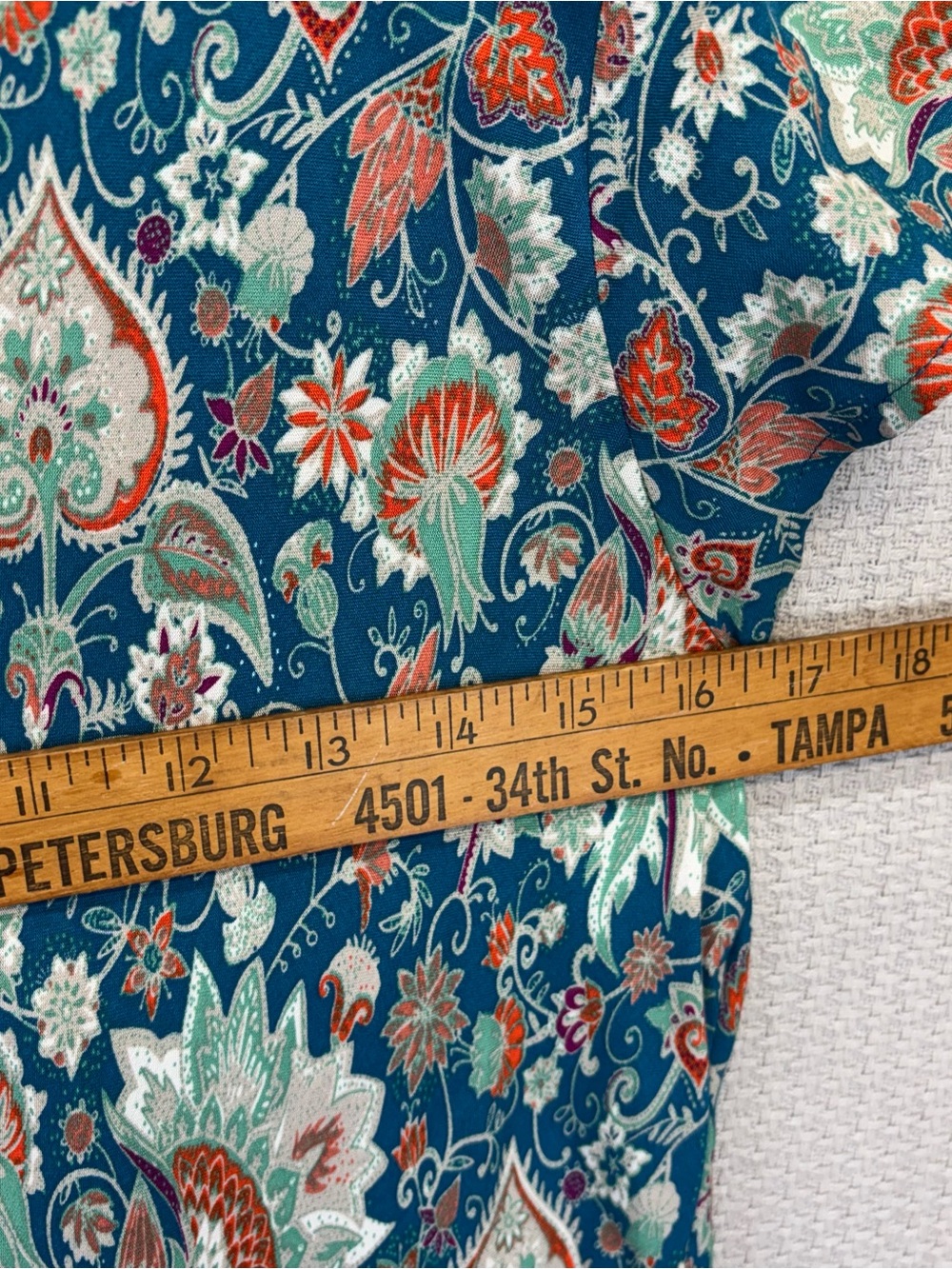 Soft Surroundings Kara Tiered Midi Dress XL Blue Orange Floral Boho Cottagecore - Picture 8 of 9